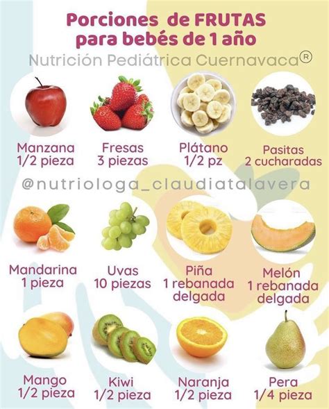 Infografía con las frutas más recomendadas para bebés y sus beneficios nutricionales.