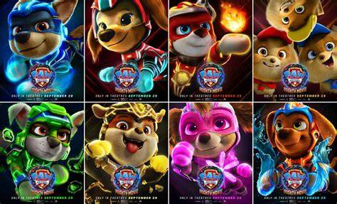 Ilustración de los cachorros de la Patrulla Canina en una misión de rescate en Bahía Aventura