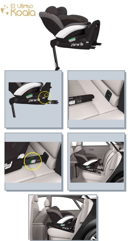 Detalle del sistema ISOFIX y la instalación a contramarcha de la silla Milan Fix