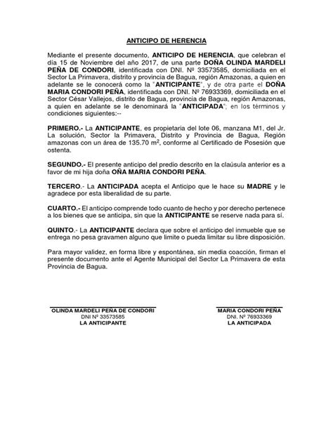 Documentos necesarios para la transferencia por herencia