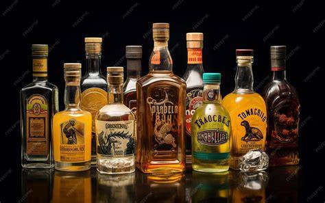 Foto de amigos charlando en Macera, con botellas de destilados caseros al fondo