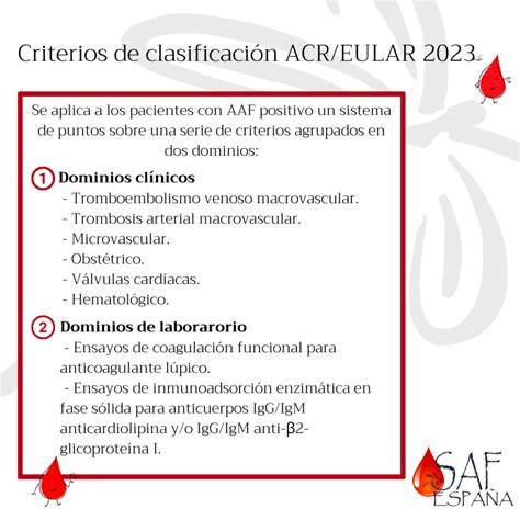 Tabla comparativa de criterios de diagnóstico clínicos y de laboratorio para el SAF