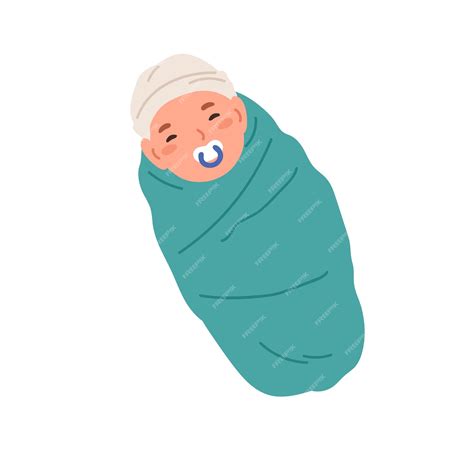Ilustración de un bebé envuelto en un arrullo suave
