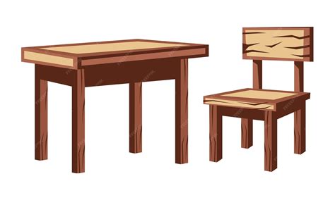 Ilustración de varios muebles infantiles, incluyendo una silla y una mesa, para un cuarto temático.