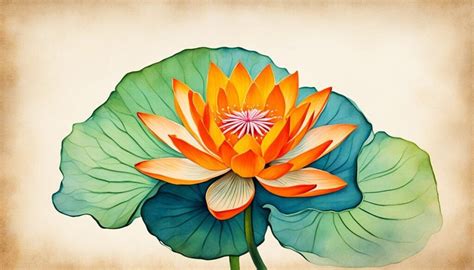 Flor de loto naranja de seis pétalos con una luna creciente en su interior, representando el Svadhisthana Chakra.