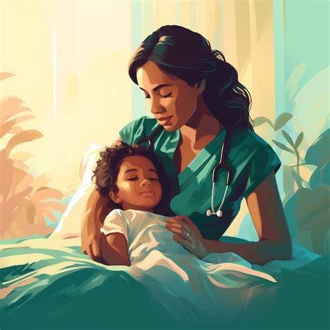 Foto de un niño en entorno médico con un juguete reconfortante