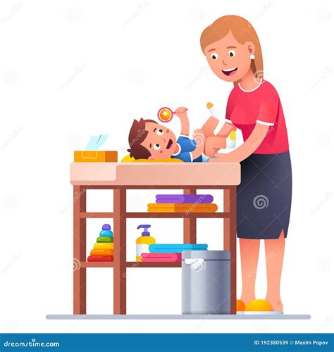 Bebé con pañal limpio jugando feliz en una cuna