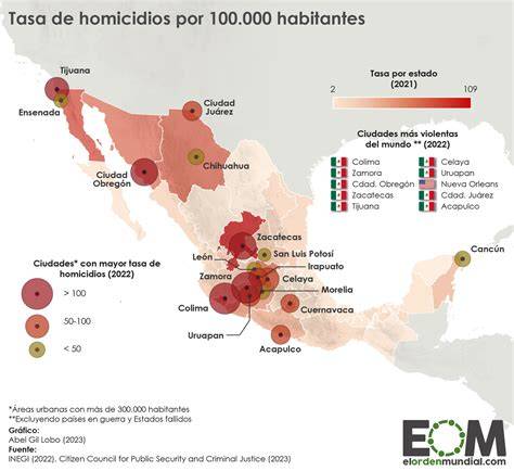 Mapa indicando zonas de mayor incidencia de secuestro infantil en Latinoamérica