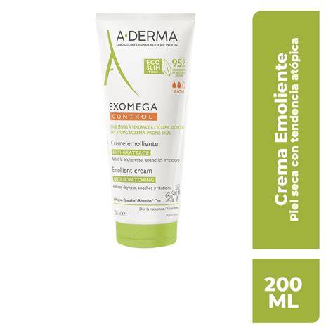 Foto de la crema A-Derma Emoliente con enfoque en el empaque y la textura