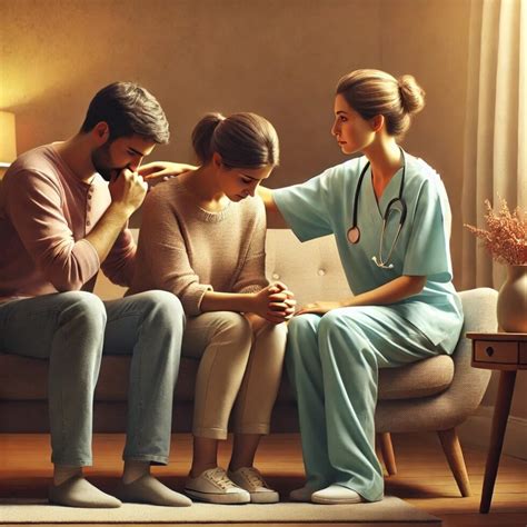 Imagen de una familia en duelo perinatal, con un aura de invisibilidad o aislamiento