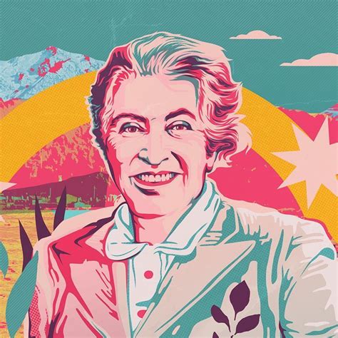 Retrato de Gabriela Mistral con un fondo que evoca la naturaleza y la infancia