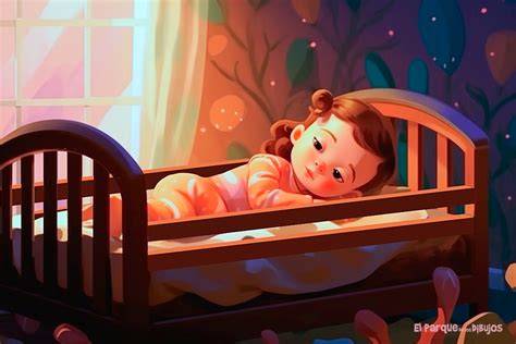 Ilustración de un bebé durmiendo en un cojín nido junto a la cama de los padres.