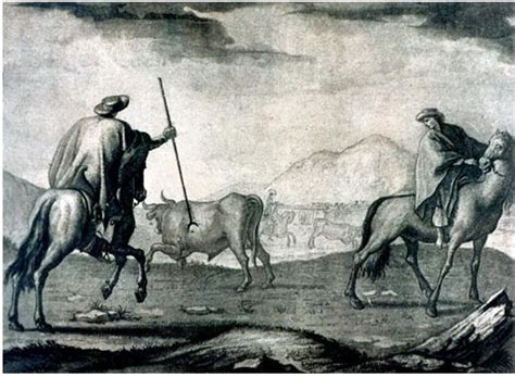 Ilustración histórica de vaquerías en la Banda Oriental