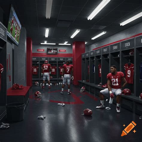 Thematic image of a locker room or two players arguing on a football field (blurred or symbolic)