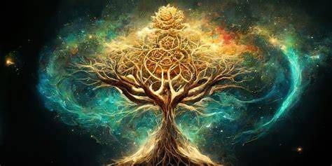 Representación de un árbol de la vida plantado sobre una placenta