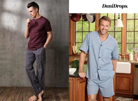 Foto de varios modelos de pijamas de hombre, incluyendo uno clásico y otro temático