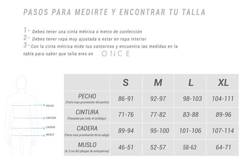 Infografía o tabla de guía de tallas de pijamas para hombre