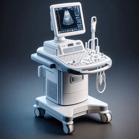 Fotografía de un ecógrafo en uso en un hospital.