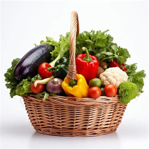 Cesta de frutas y verduras orgánicas