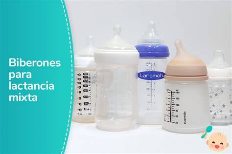 Variedad de biberones y tetinas con sus características destacadas