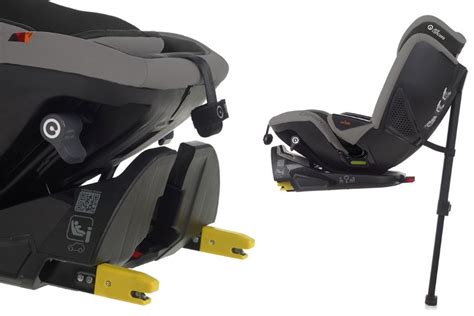 Esquema: Proceso de instalación de la silla Jané Groowy i-Size con ISOFIX y pata de apoyo