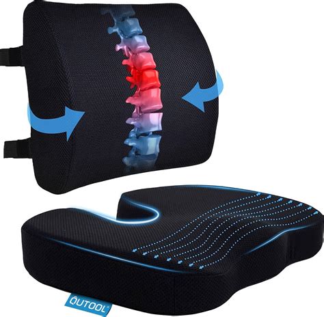 Comparativa visual entre un cojín lumbar de espuma viscoelástica y un respaldo de malla transpirable