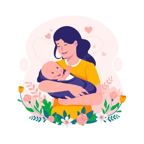 Ilustración de un bebé de 4 semanas interactuando con su madre, con énfasis en el contacto visual y los sonidos que emite.