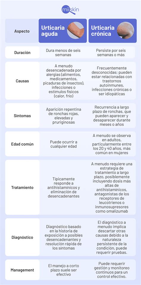 Infografía: Tipos de urticaria y sus síntomas