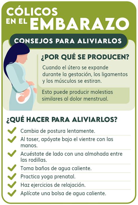 infografía detallando las causas de los cólicos en el primer trimestre del embarazo