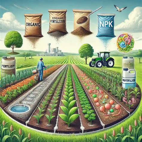 Infografía sobre los diferentes tipos de fertilizantes y su origen
