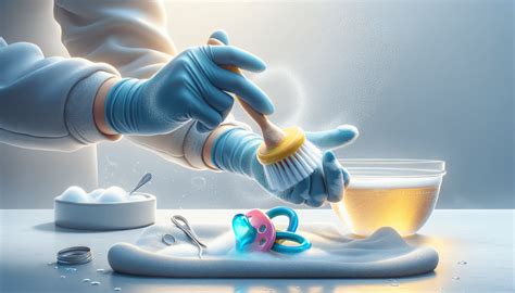 Foto de cómo limpiar un chupete con agua y jabón