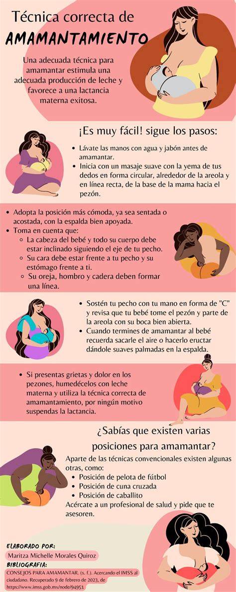 Infografía con diferentes técnicas para amamantar discretamente en público