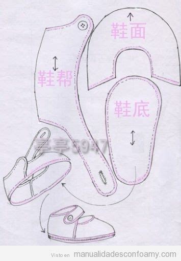 Plantilla y proceso de recorte de goma eva para zapatitos de bebé
