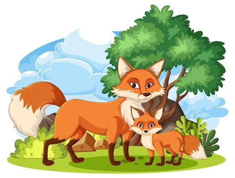Ilustración de una familia de zorros en tonos azules para ropa de cuna