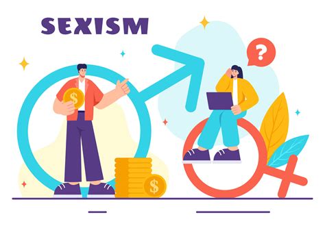 Ilustración que representa el sexismo en la publicidad con figuras femeninas estereotipadas