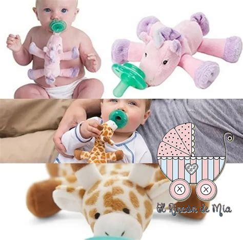 Peluche con chupete incorporado y correa de velcro