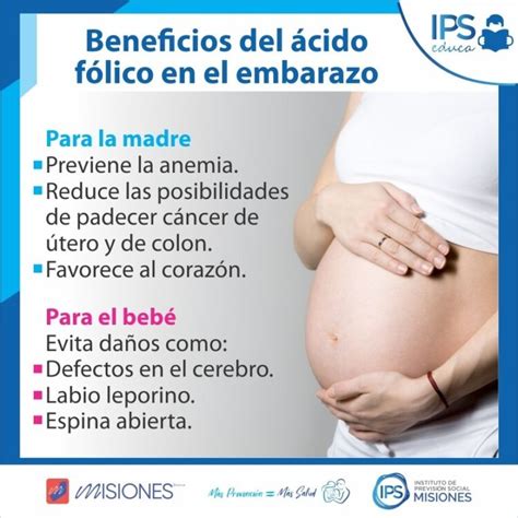 Infografía sobre los beneficios del ácido fólico en el embarazo