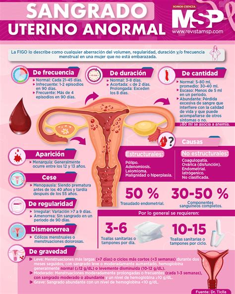 Infografía sobre los diferentes tipos de sangrado post-aborto (normal vs. anormal)