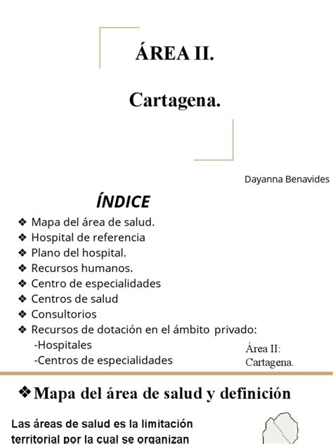 Mapa esquemático del Área de Salud II de Cartagena