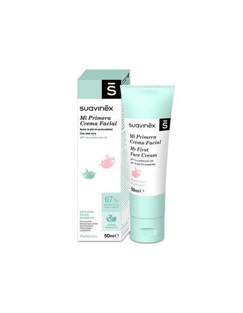 Foto de la crema facial Suavinex Mi Primera Crema Facial SPF30 o de un bebé con piel protegida al aire libre