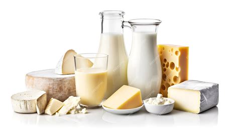 Foto de diferentes productos lácteos ricos en caseína