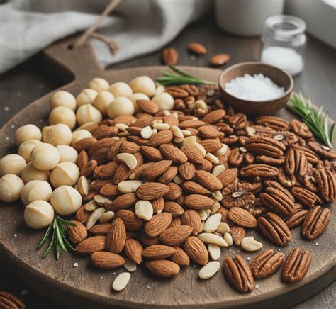 Plato variado de diferentes frutos secos como nueces, almendras, pistachos y avellanas
