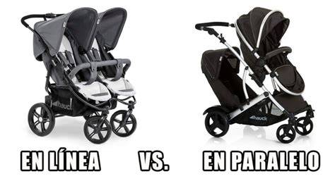 Esquema comparativo de sillas gemelares en línea vs. en paralelo
