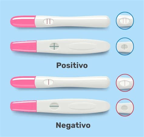 Gráfico explicativo del funcionamiento de una prueba de embarazo casera, mostrando la línea de control y la línea de prueba.
