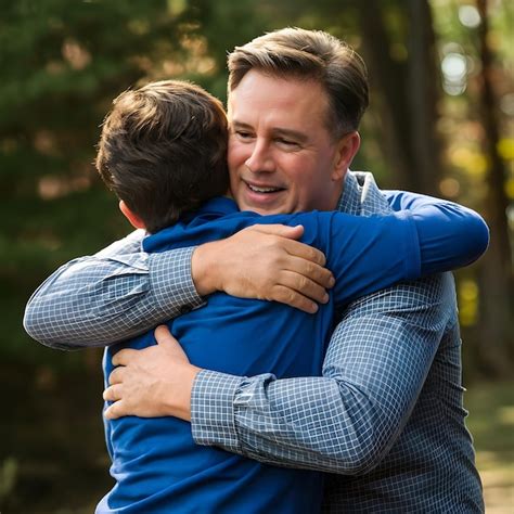 Representación artística de un padre o madre abrazando a su hijo/a, con corazones flotando alrededor.