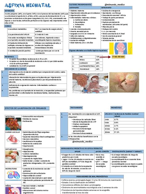 Esquema de las causas de la asfixia perinatal y sus efectos multisistémicos en el recién nacido