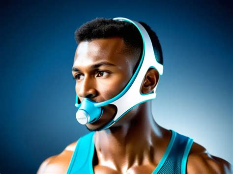 Atleta de resistencia usando una tira nasal durante una competición