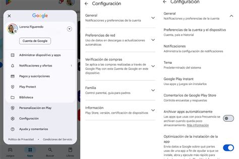 Pasos ilustrados para cambiar la región en Google Play Store