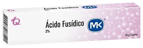 Tubo de crema de ácido fusídico con el nombre de la marca