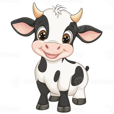 Dibujo de una vaca pequeña feliz bebiendo de un vaso o taza